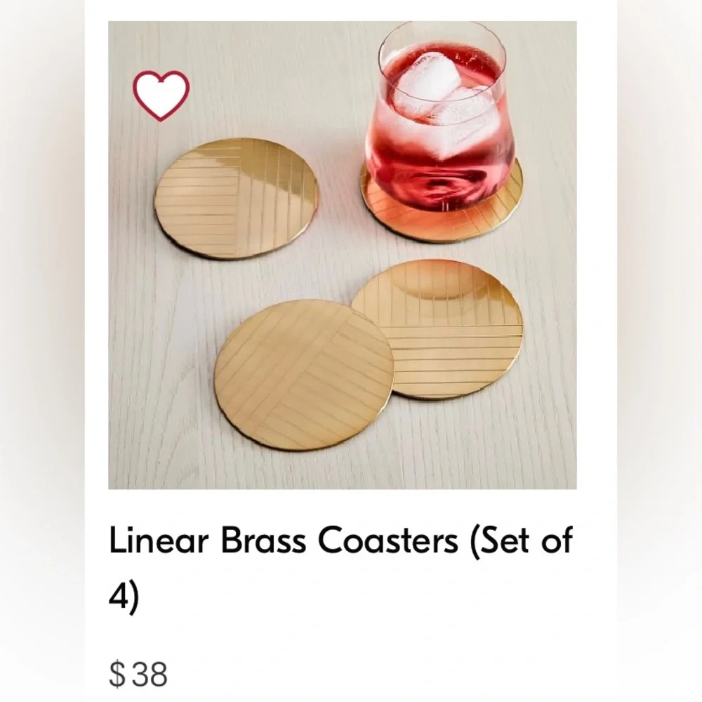 West elm Linear Brass Coasters set of 4